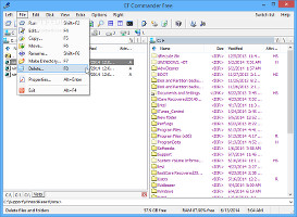 Showing the File menu in EF Commander Free